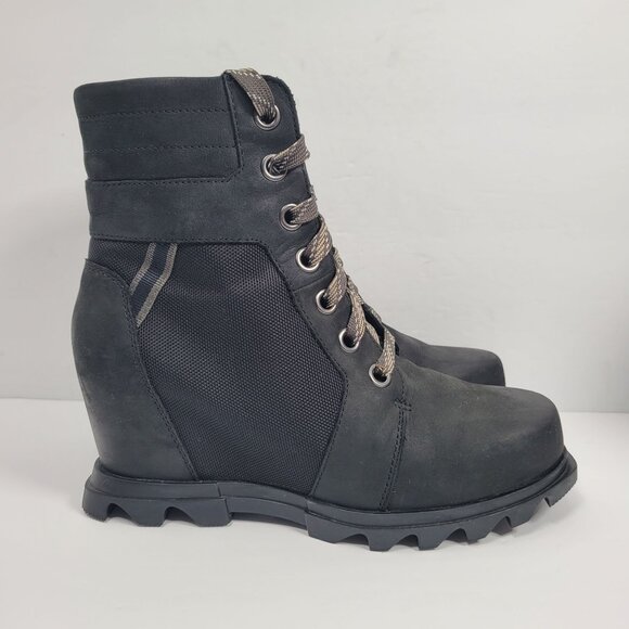 Sorel Joan of Arctic Wedge III Women's Black Boots NL4364-010 US Size 9 - Picture 1 of 10